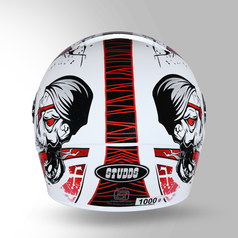 CHROME D3 DECOR WHITE & RED BACK VIEW