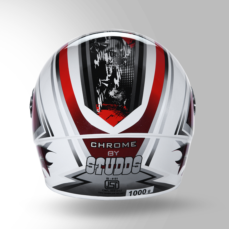 CHROME D1 DECOR WHITE & RED BACK VIEW