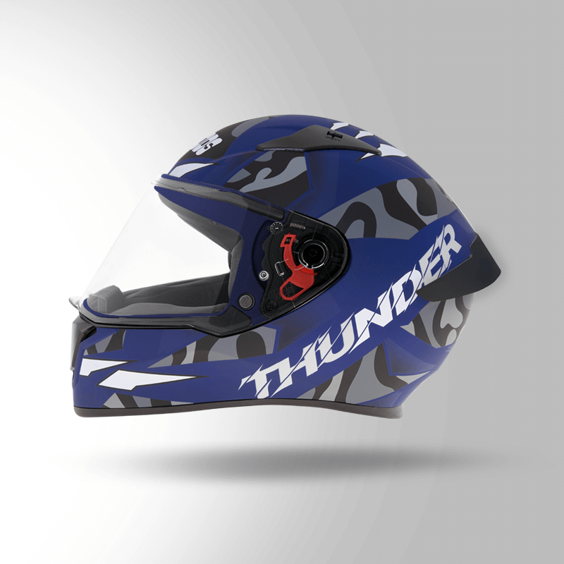 THUNDER D7 DECOR MATT BLUE & GREY LEFT VIEW