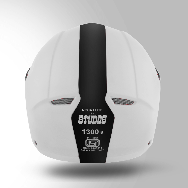 NINJA ELITE WHITE WITH PLAIN STRIP BACK VIEW