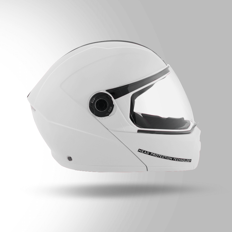 NINJA ELITE WHITE WITH PLAIN STRIP RIGHT VIEW
