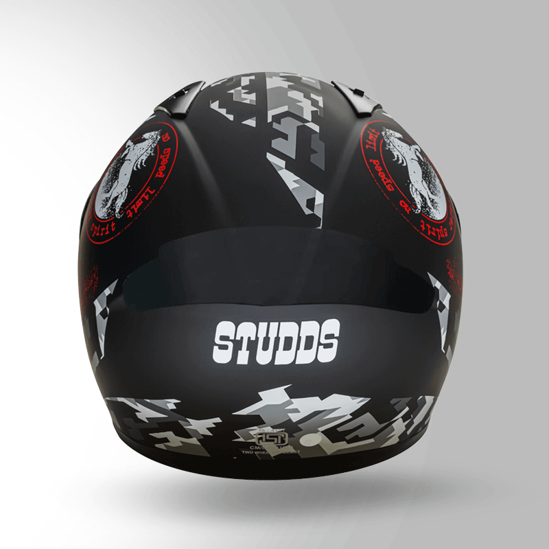 THUNDER D2 DECOR MATT BLACK & RED BACK VIEW