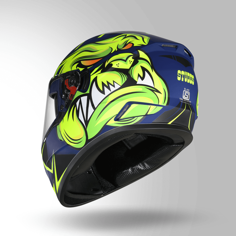 DRIFTER D1 DECOR MATT BLUE & YELLOW TOP BACK VIEW