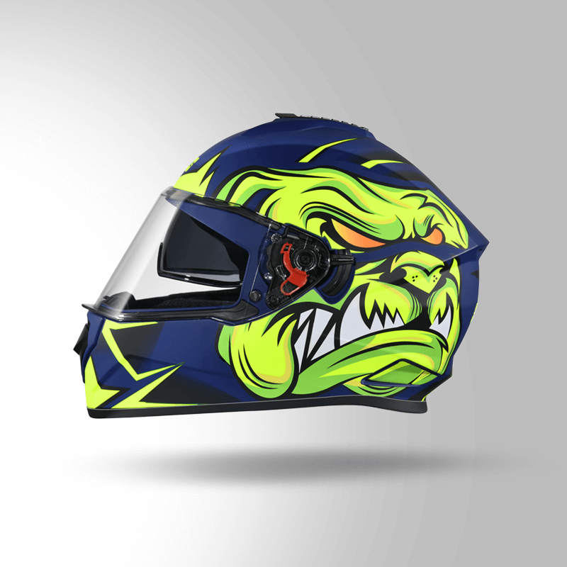 DRIFTER D1 DECOR MATT BLUE & YELLOW LEFT VIEW