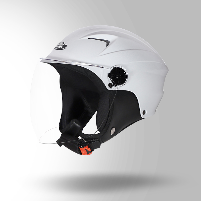 STUDDS Dame Open Face Helmet Solid White Buy Online STUDDS