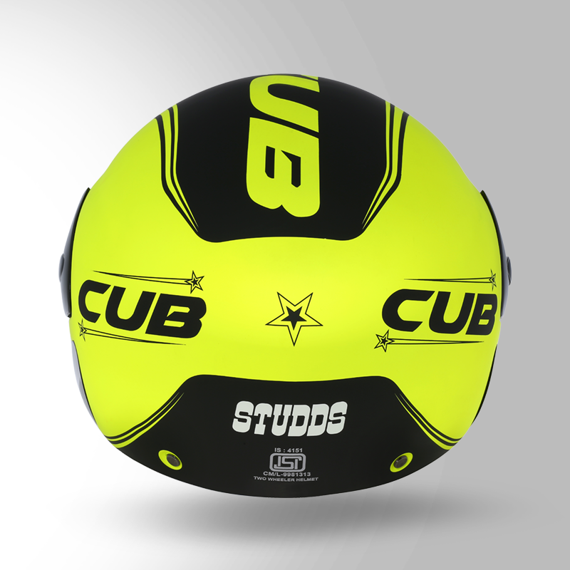 CUB D4 DECOR MATT NEON YELLOW & BLACK BACK VIEW