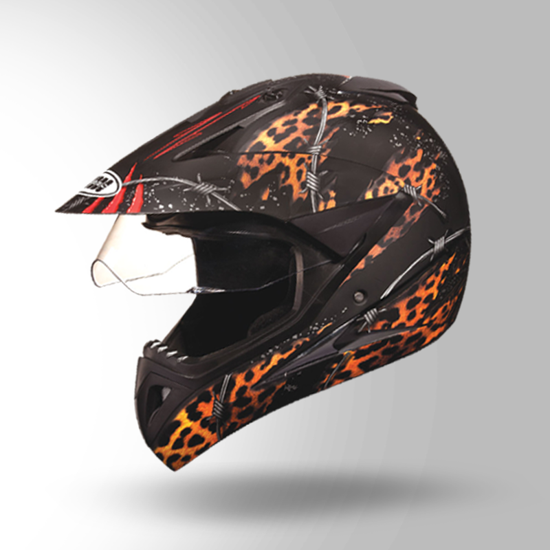 MOTOCROSS D1 DECOR MATT BLACK & GOLDEN ISO VIEW