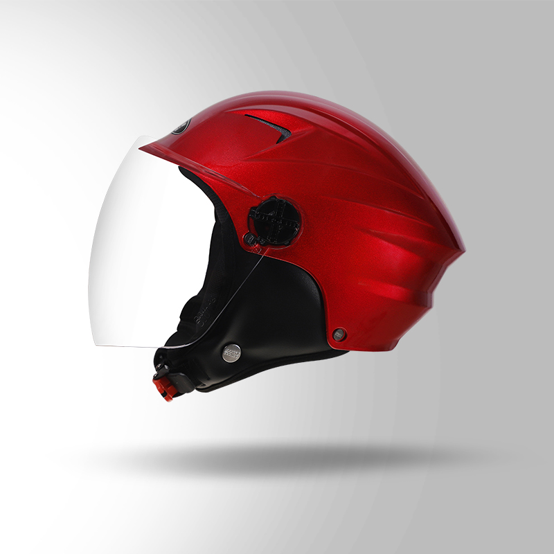 DAME BICYCLE HELMET CHERRY RED LEFT VIEW