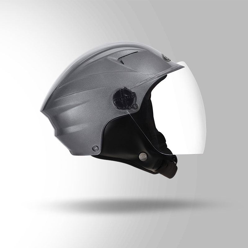 DAME BICYCLE HELMET SILVER GREY RIGHT VIEW