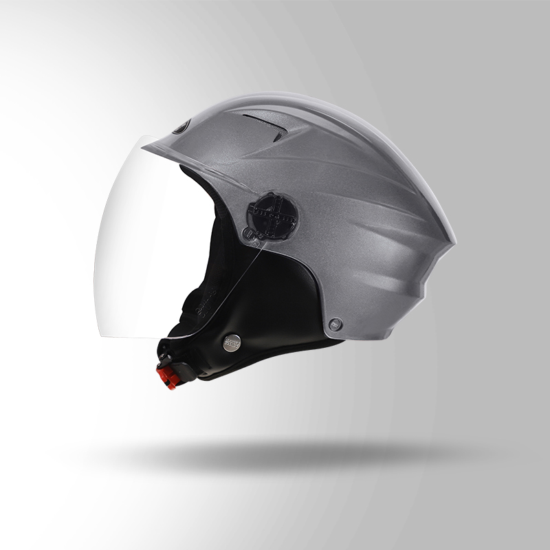 DAME BICYCLE HELMET SILVER GREY LEFT VIEW