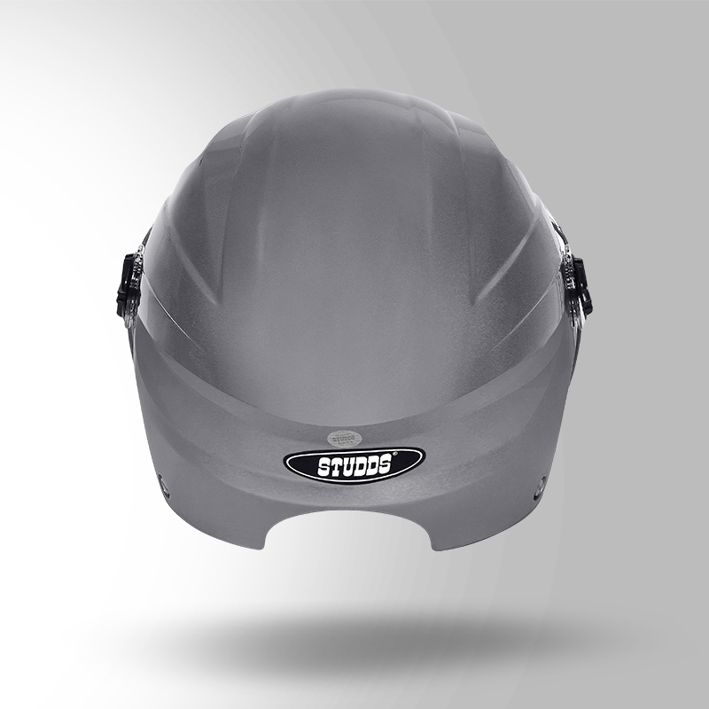 DAME BICYCLE HELMET SILVER GREY BACK VIEW