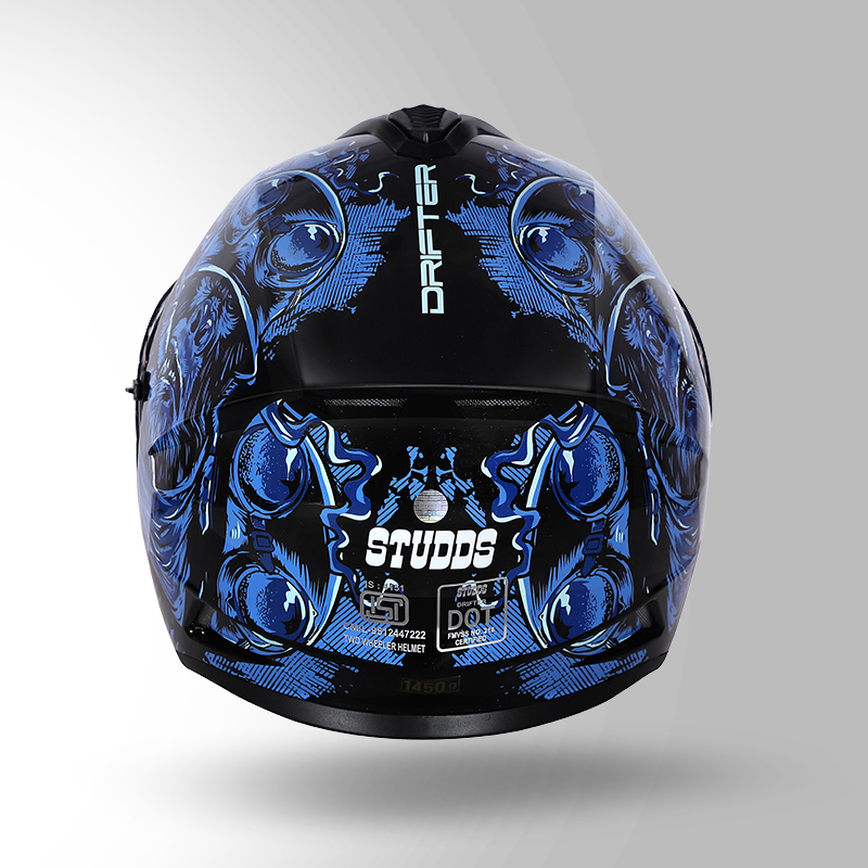 DRIFTER D3 DECOR BLACK AND BLUE BACK VIEW