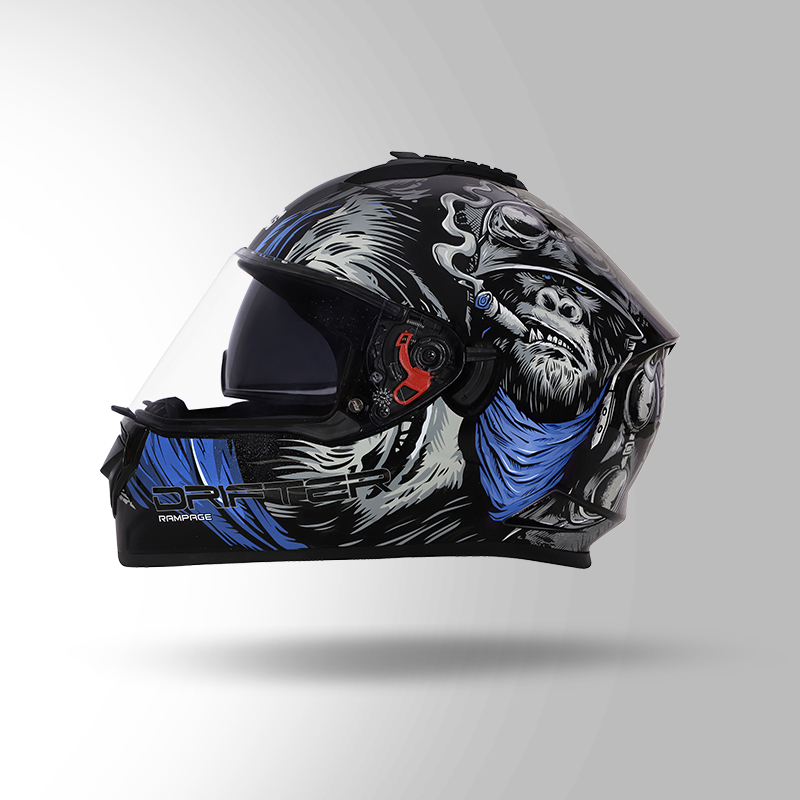 DRIFTER D3 DECOR BLACK / GREY AND BLUE LEFT VIEW