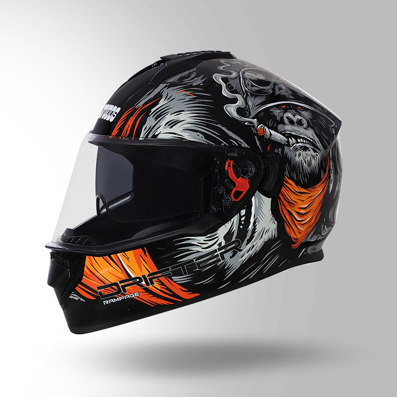 DRIFTER D3 DECOR BLACK AND ORANGE ISO VIEW