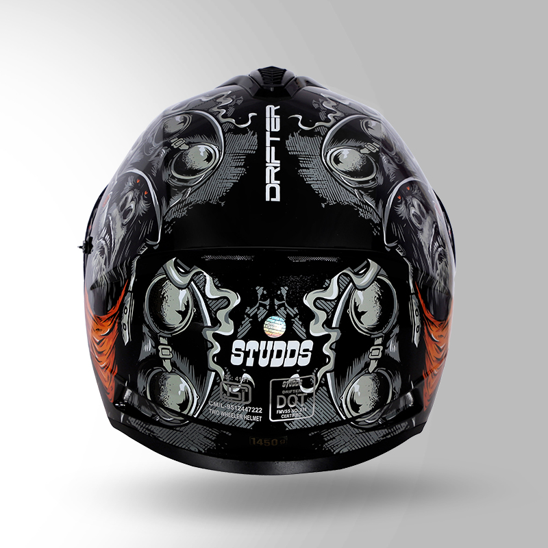 DRIFTER D3 DECOR BLACK AND ORANGE BACK VIEW