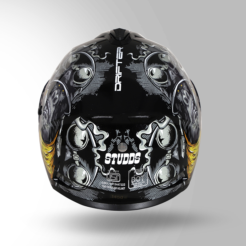 DRIFTER D3 DECOR BLACK AND YELLOW BACK VIEW