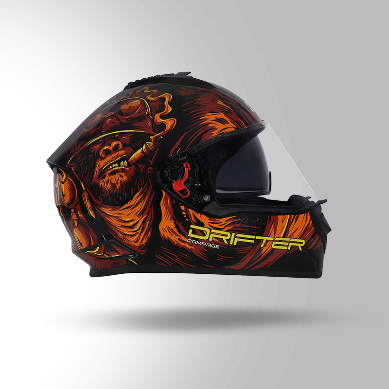 DRIFTER D3 DECOR BLACK / RED AND ORANGE RIGHT VIEW