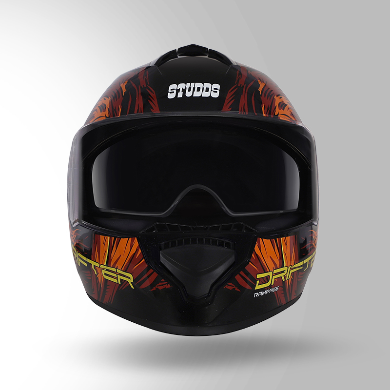 DRIFTER D3 DECOR BLACK / RED AND ORANGE FRONT VIEW