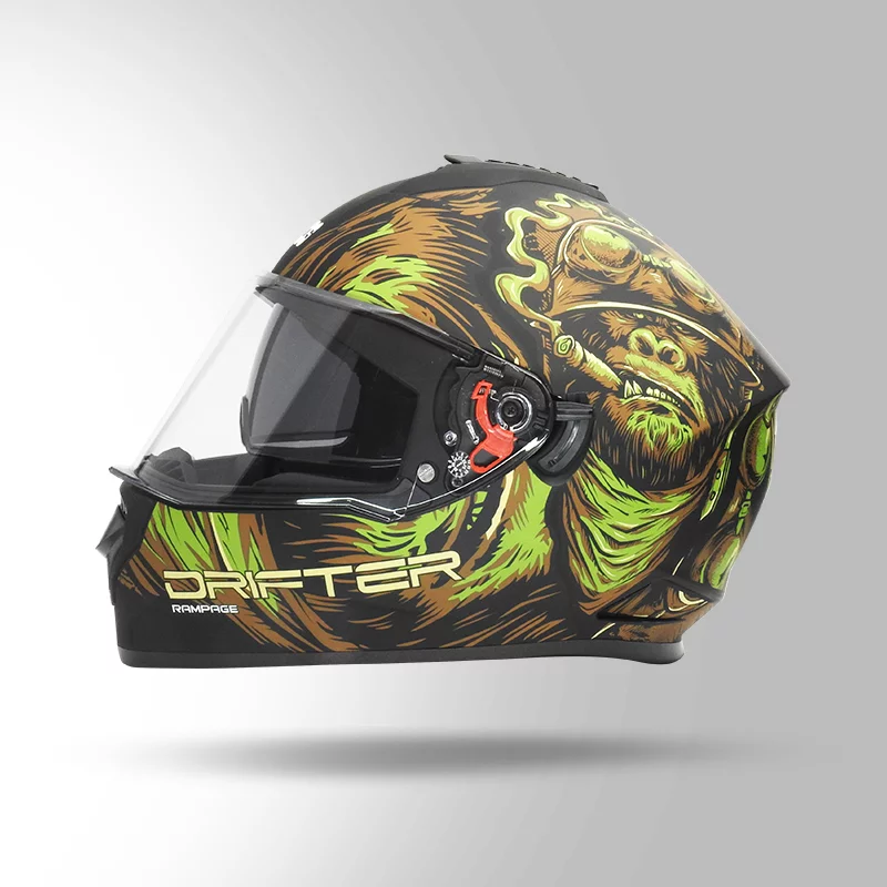 DRIFTER D3 DECOR MATT BLACK & GREEN LEFT VIEW