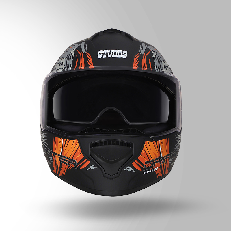 DRIFTER D3 DECOR MATT BLACK AND ORANGE FRONT VIEW