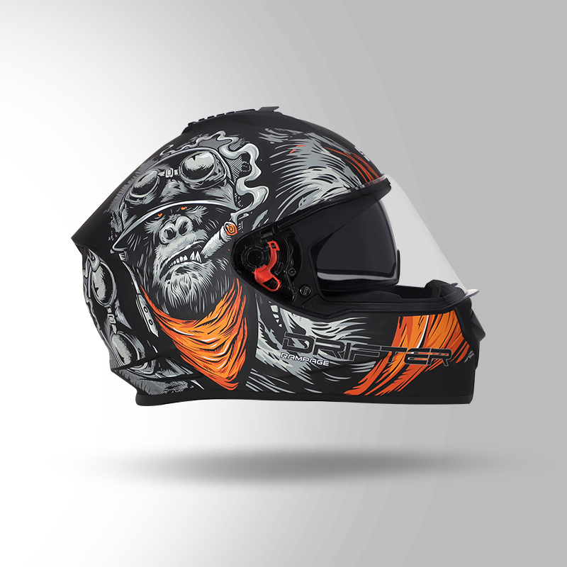 DRIFTER D3 DECOR MATT BLACK AND ORANGE RIGHT VIEW