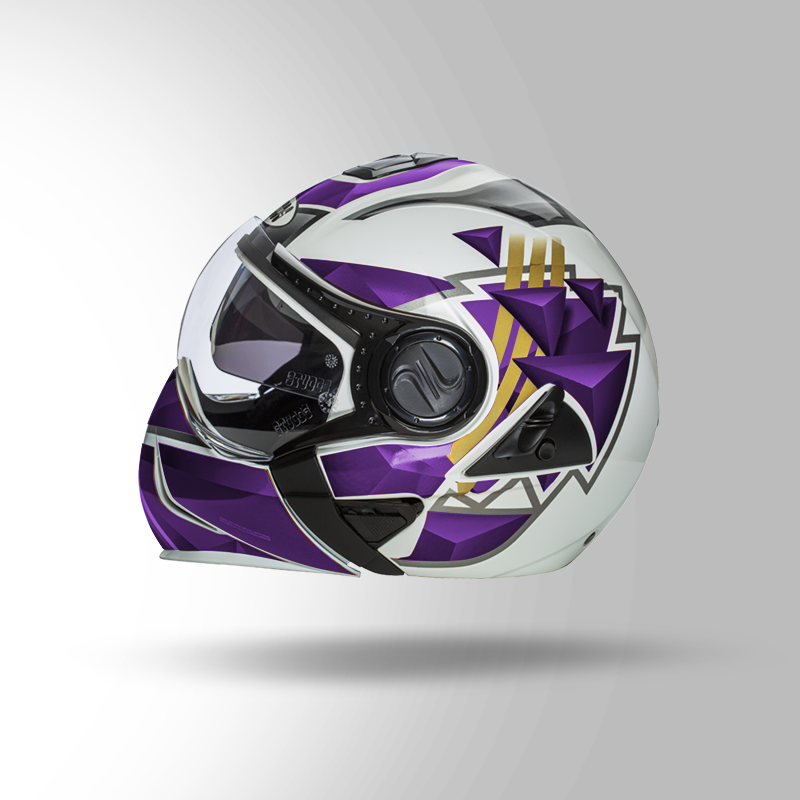 DOWNTOWN D3 DECOR WHITE & PURPLE LEFT VIEW