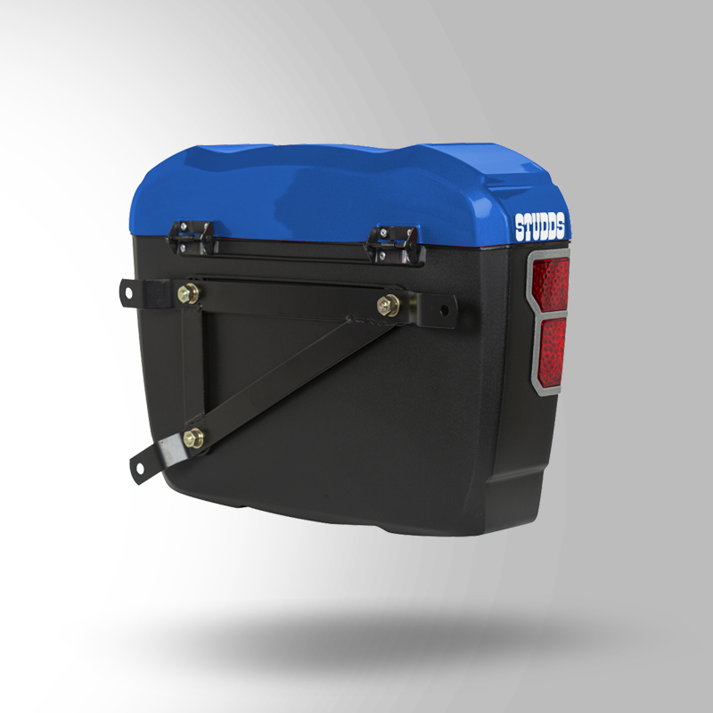 SIDE BOX EXPLORER WITH UNIVERSAL FITMENT CLAMP BLUE BACK VIEW