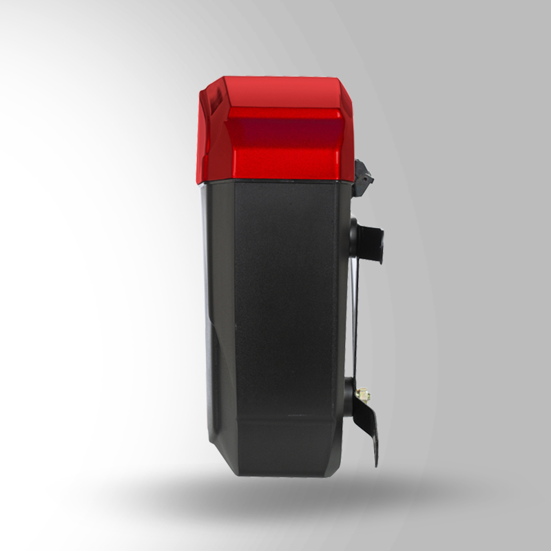 SIDE BOX EXPLORER WITH UNIVERSAL FITMENT CLAMP RED LEFT VIEW