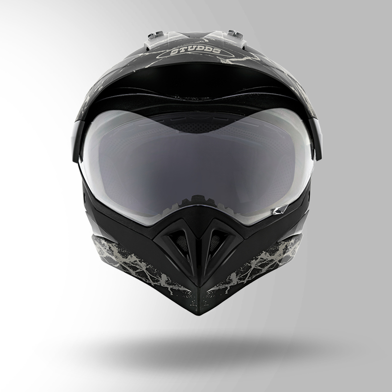 MOTOCROSS D4 DECOR BLACK & GOLDEN FRONT VIEW
