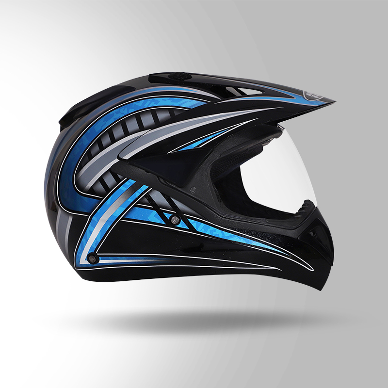 MOTOCROSS D2 DECOR BLACK & BLUE RIGHT VIEW