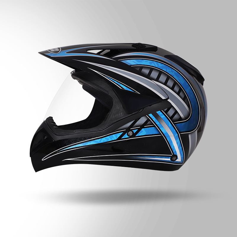 MOTOCROSS D2 DECOR BLACK & BLUE LEFT VIEW