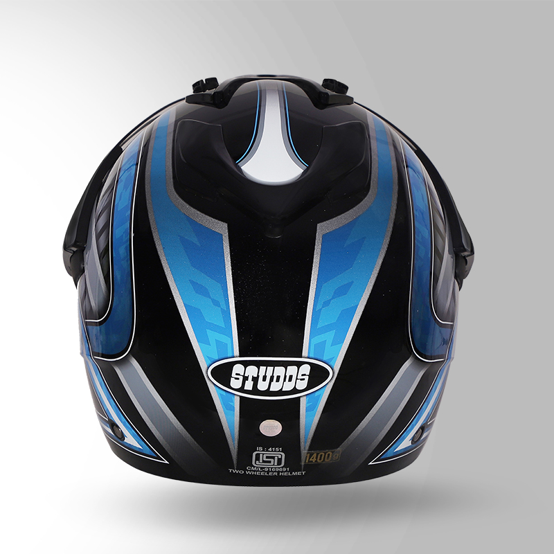 MOTOCROSS D2 DECOR BLACK & BLUE BACK VIEW