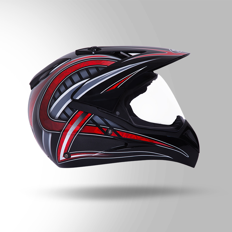 MOTOCROSS D2 DECOR BLACK & RED LEFT VIEW