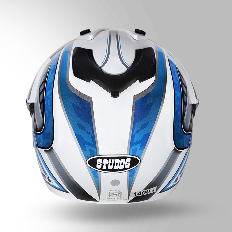 MOTOCROSS D2 DECOR WHITE & BLUE BACK VIEW