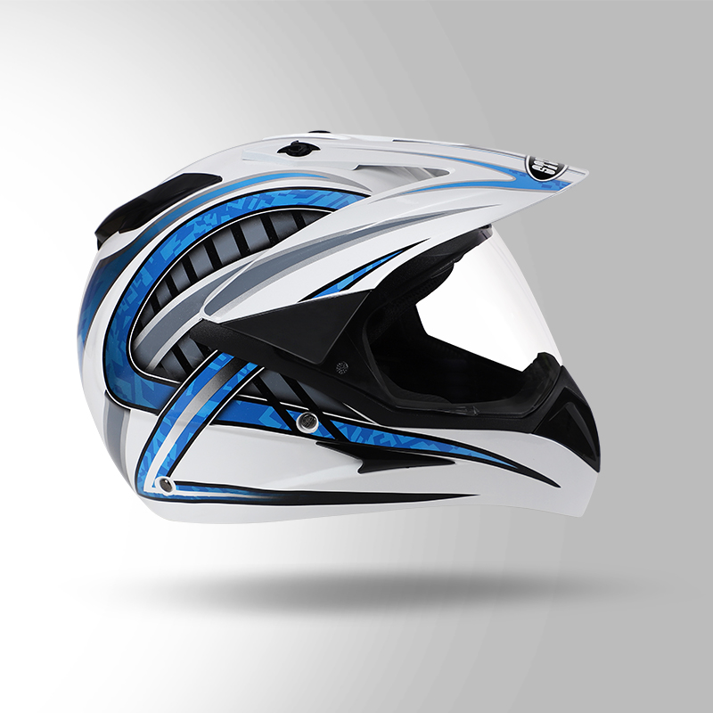 MOTOCROSS D2 DECOR WHITE & BLUE RIGHT VIEW