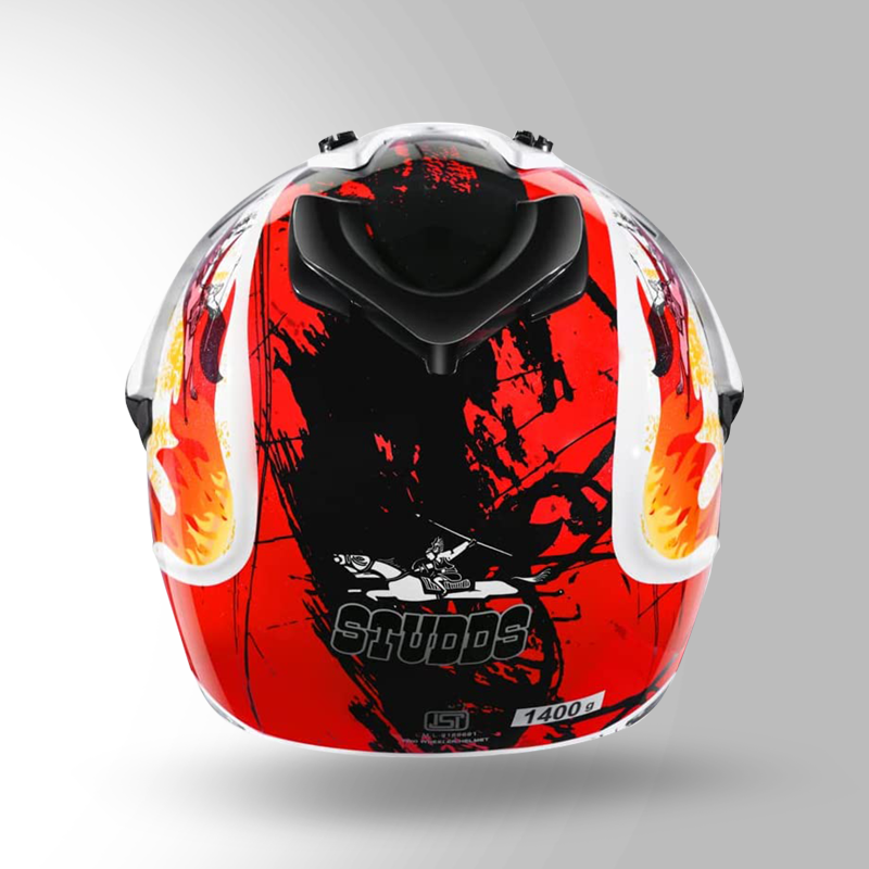 MOTOCROSS D3 DECOR WHITE & ORANGE BACK VIEW