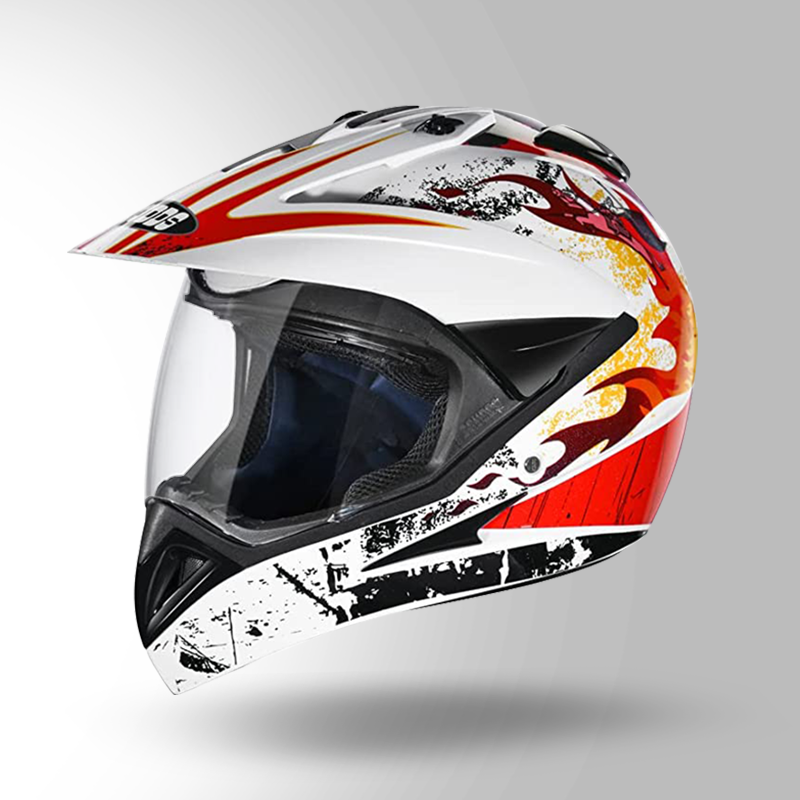 White motocross online helmet