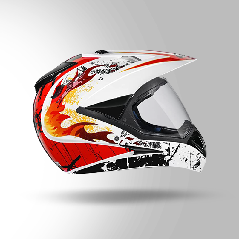 MOTOCROSS D3 DECOR WHITE & ORANGE RIGHT VIEW