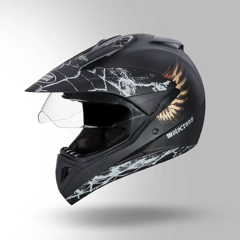 MOTOCROSS D4 DECOR MATT BLACK & GOLDEN ISO VIEW