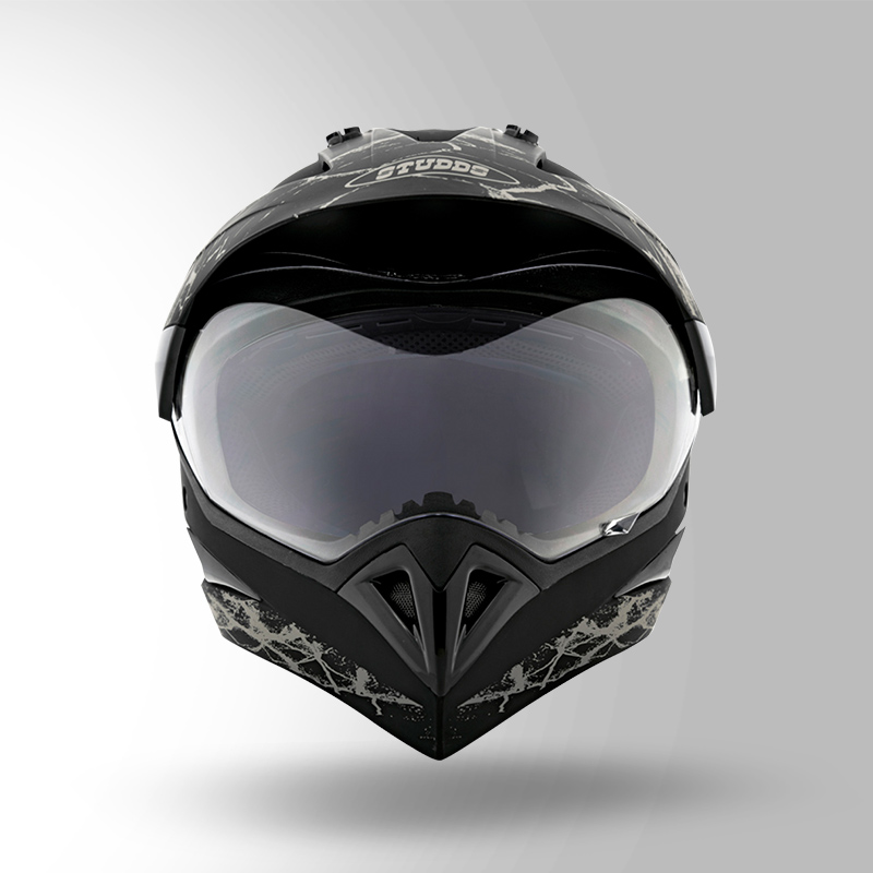 MOTOCROSS D4 DECOR MATT BLACK & GOLDEN FRONT VIEW