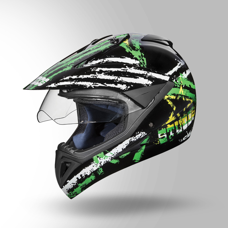 Green and black dirt best sale bike helmet