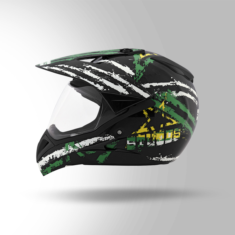 MOTOCROSS D5 DECOR BLACK & GREEN LEFT VIEW