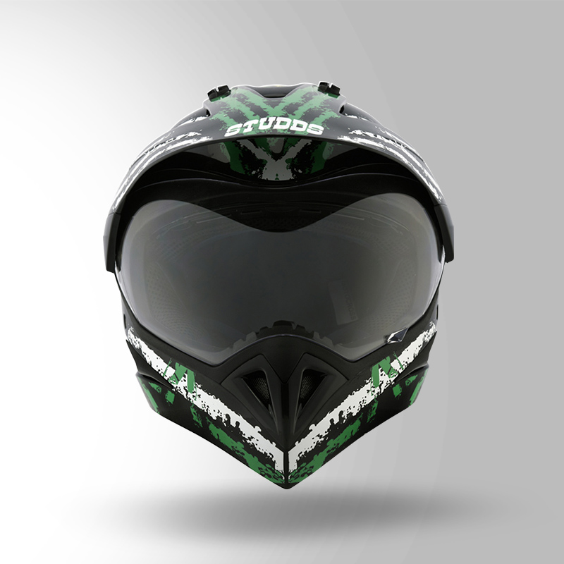 MOTOCROSS D5 DECOR BLACK & GREEN FRONT VIEW