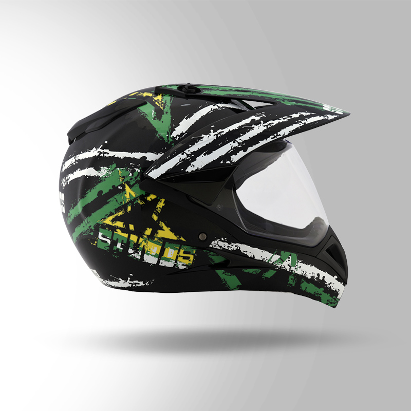 MOTOCROSS D5 DECOR BLACK & GREEN RIGHT VIEW