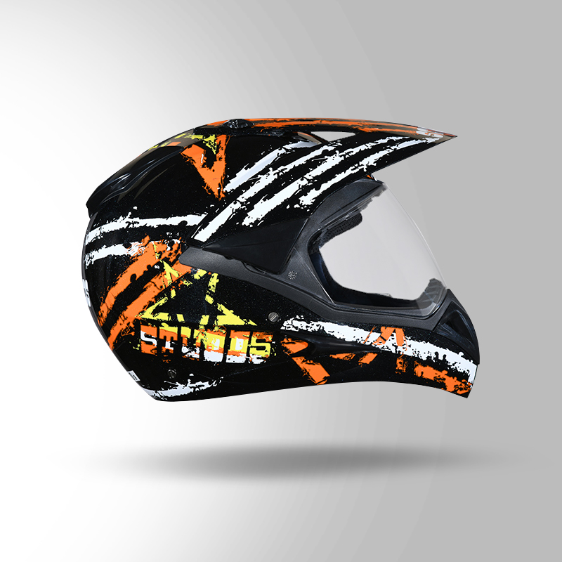 MOTOCROSS D5 DECOR BLACK & ORANGE LEFT VIEW