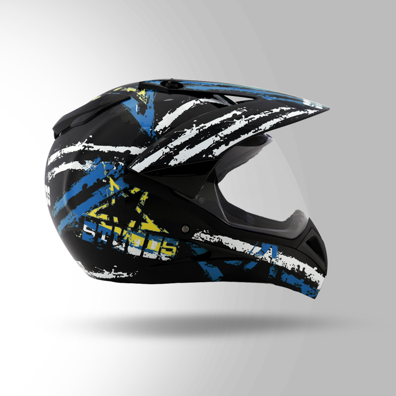 MOTOCROSS D2 DECOR BLACK & BLUE RIGHT VIEW