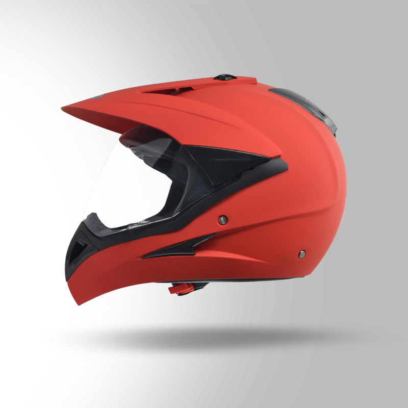 MOTOCROSS PLAIN MATT RED LEFT VIEW