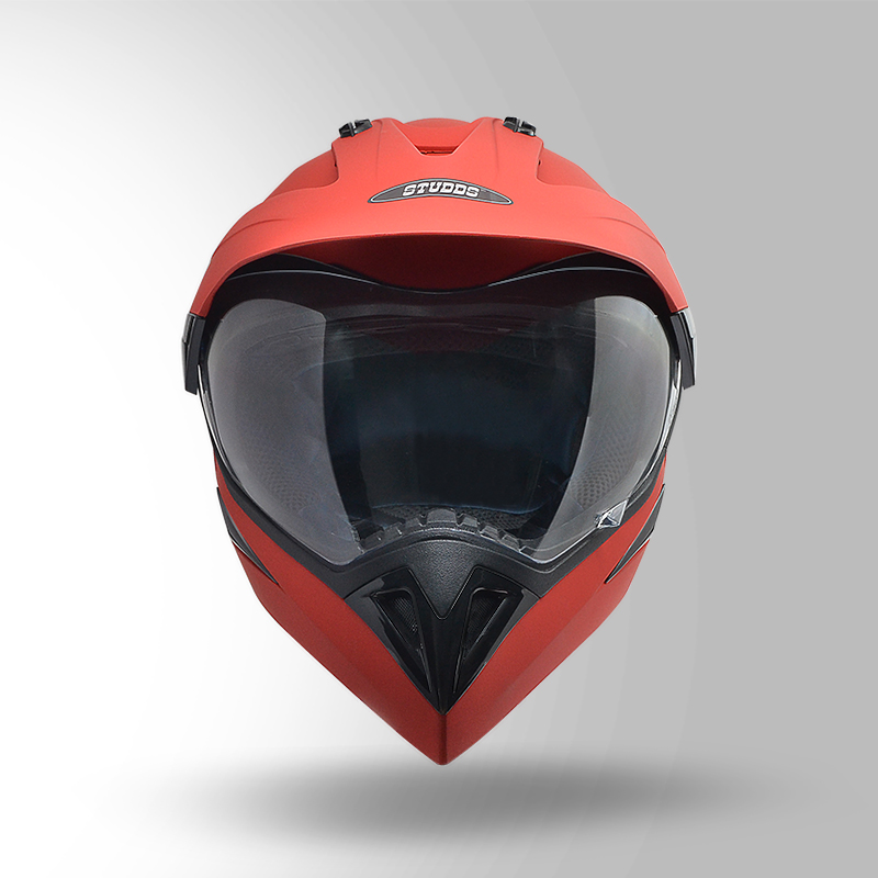 MOTOCROSS PLAIN MATT RED FRONT VIEW
