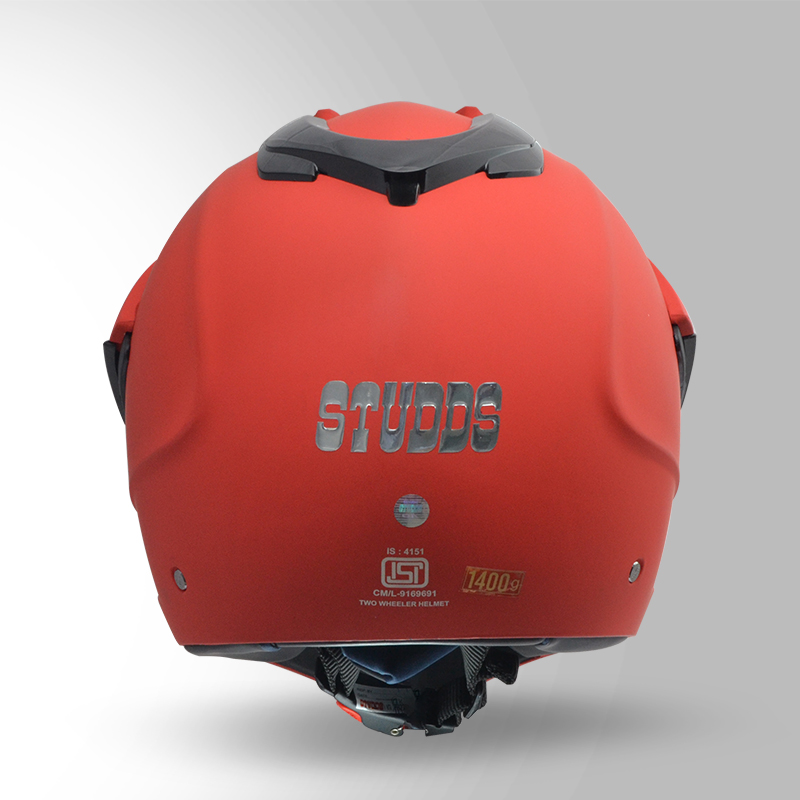 MOTOCROSS PLAIN MATT RED BACK VIEW
