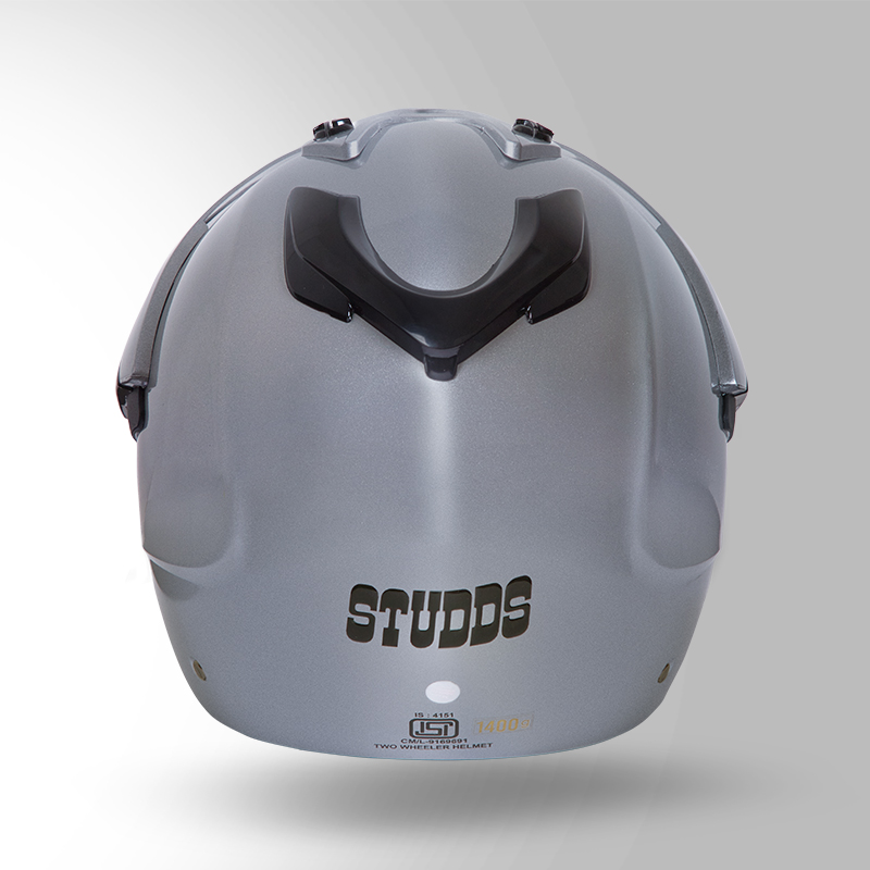 MOTOCROSS PLAIN SILVER GREY BACK VIEW